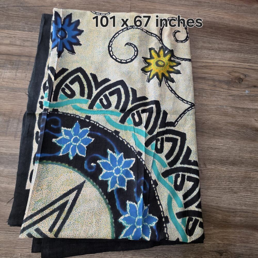 100% Cotton India Bohemian Celtic Floral Multicolor Tapestry Tablecloth 101x67